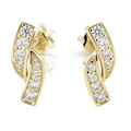 Baby earrings Danfil C1537 Rose gold, Emerald Green, Front backs