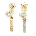 Baby earrings Danfil Hearts C1556 Rose gold, Arctic Blue, Front backs