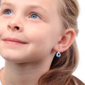 Childrens earrings Danfil C2154 made of white gold, brizura fastening