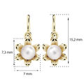 Baby earrings Danfil C2239 Yellow gold, with pearls, Front backs