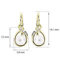Baby earrings Danfil C2480 Yellow gold, with pearls, Front backs