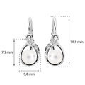 Baby earrings Danfil C2480 White gold, with pearls, Front backs