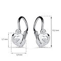 Children's earrings Danfil hearts C5263 made of yellow gold with rhinestones White