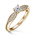 Luna | Zásnubní prsten se středovým kamenem 0.25 ct, žluté zlato, s diamanty