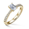 Arlene Side Stones | Zásnubný prsteň so stredovým kameňom 0.73 ct, žlté zlato, s diamantmi
