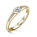 Harmonia | Zásnubní prsten se středovým kamenem 0.25ct, žluté zlato, s diamanty