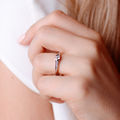 Harmonia | Zásnubní prsten se středovým kamenem 0.25ct, růžové zlato, s diamanty