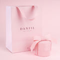 Dětské visací náušnice Danfil kytičky C2152 z bílého zlata s kamínky Pink, zapínání puzeta