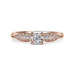 Luna | Zásnubný prsteň so stredovým kameňom 0.25 ct, ružové zlato, s diamantmi
