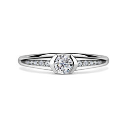 Harmonia | Zásnubný prsteň so stredovým kameňom 0.25ct, biele zlato, s diamantmi