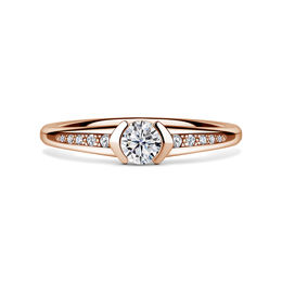 Harmonia | Zásnubní prsten se středovým kamenem 0.25ct, růžové zlato, s diamanty