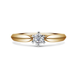 Mira | Zásnubní prsten se středovým kamenem 0.25ct, žluté zlato, s diamanty