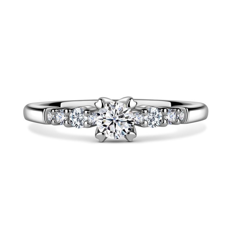 Sierra | Zásnubní prsten se středovým kamenem 0.25 ct, bílé zlato, s diamanty