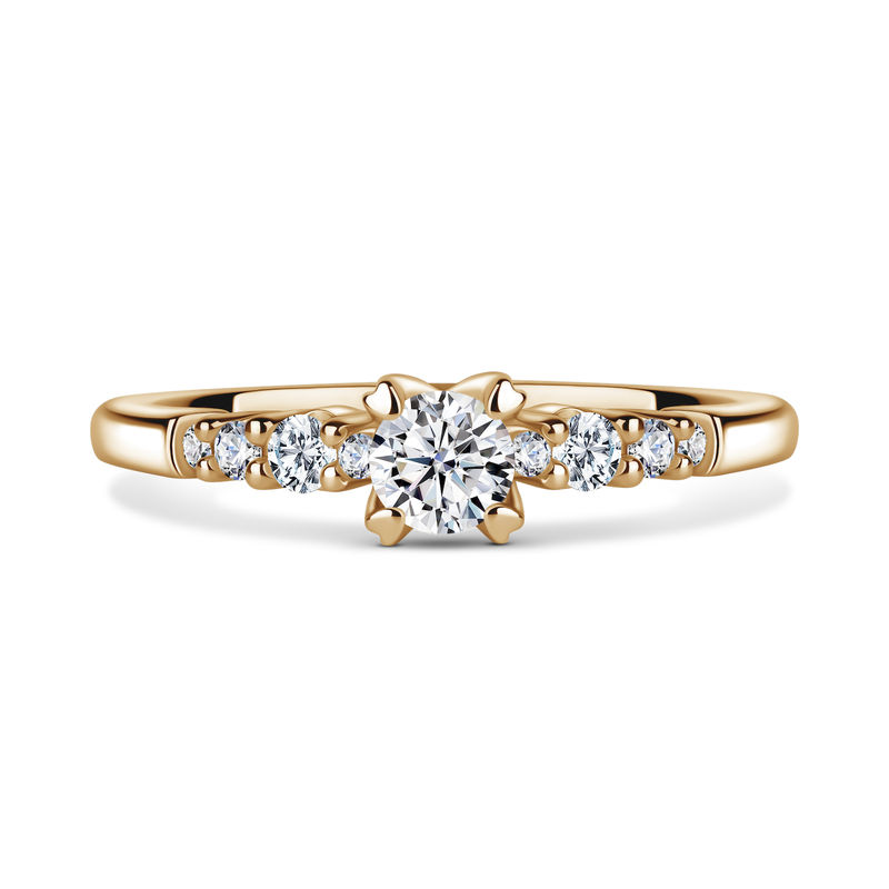 Sierra | Zásnubní prsten se středovým kamenem 0.25 ct, žluté zlato, s diamanty