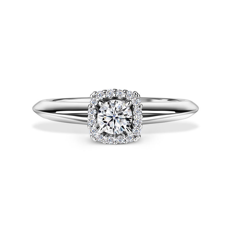 Odette | Zásnubní prsten se středovým diamantem 0.25ct, bílé zlato, s diamanty